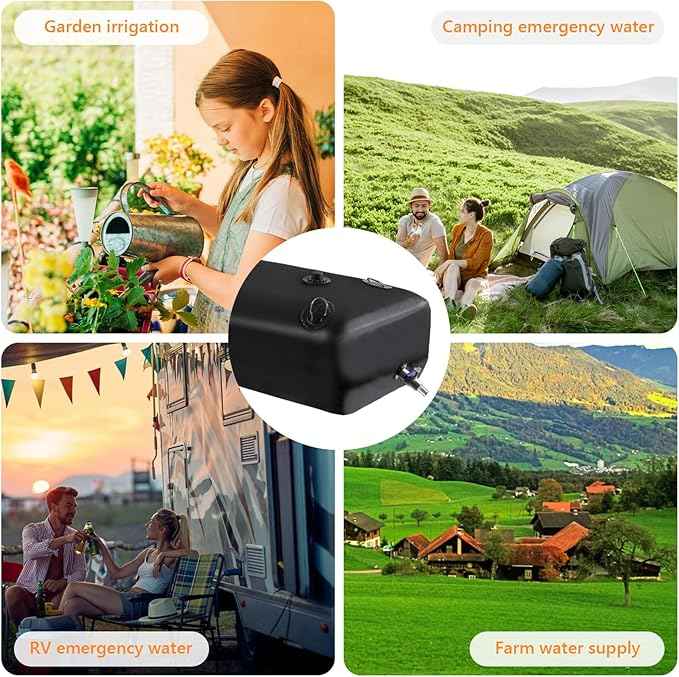Water Storage Bladder, Water Tank, 150 Gallon Foldable Portable Water Storage, Large Water Storage Containers with 3/4" PVC Spigot Kit for Camping, Garden, Emergency Water Storage