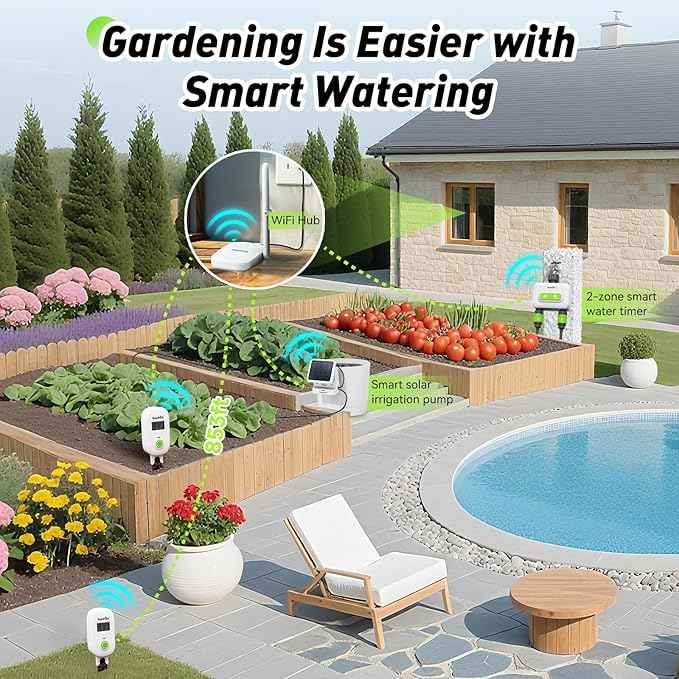 RAINPOINT Smart Digital Wireless Plant Moisture Meter Houseplants Indoor WiFi Hub Kit with Low/High Moisture Alert,Real-time Monitor Hygrometer Sensor Outdoor Gardening Push Notification&Email - AquaVibe