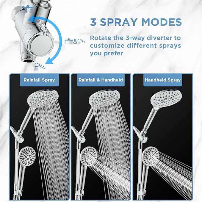MakeFit Filtered Rain Shower Head with Handheld Combo High Pressure