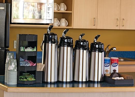 Service Ideas ECAL25S Eco-Air Airpot with Lever Lid, Insulated Beverage Dispenser, Thermal Coffee Carafe, 2.5 Liter, Glass vacuum insulated