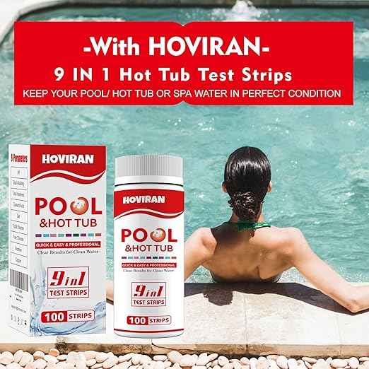 Pool Salt Test Strips, Hot Tub Test Strips 9 in 1, Accurate Pool Testing Kit for pH,Total Alkalinity,Salt, Copper,Total Hardness,Cyanuric Acid,Total Chlorine,Free Chlorine,Bromine, 100ct