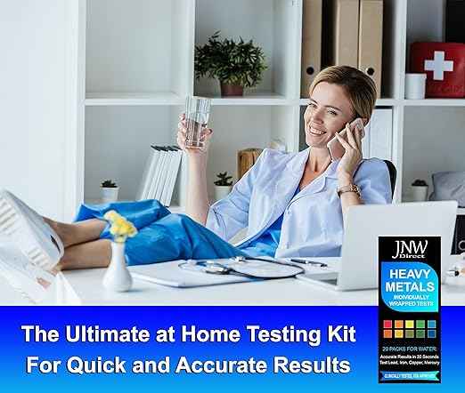 Heavy Metals Water Test Kit - Drinking Water Test Strips with eBook - Quick and Accurate Testing Kits for Drinking Water - Test Iron, Copper, Mercury, and Lead - 20 Test Strips by JNW Direct