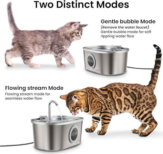 PawsPik SS-01 Stainless Steel Faucet-Design Cat Fountain, 108.2 oz.
