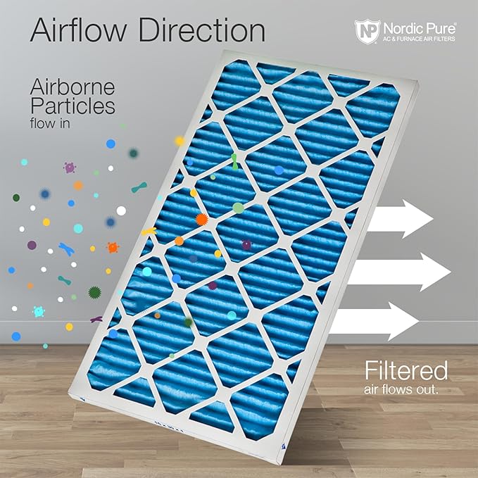 Nordic Pure 24x30x1 (Actual Size: 23 1/2 x 29 1/2 x 3/4) Pleated Air Filters MERV 7 Plus Carbon 4 Pack