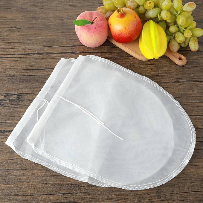 Cheese Bags, 6 Pack 12" x 10" Nylon Reusable Fine Mesh Cheesecloth Strainer Nut Tea Beer Juice Filter Cloth for Cold Brew Coffee Yogurt Almond Soy Oat Milk