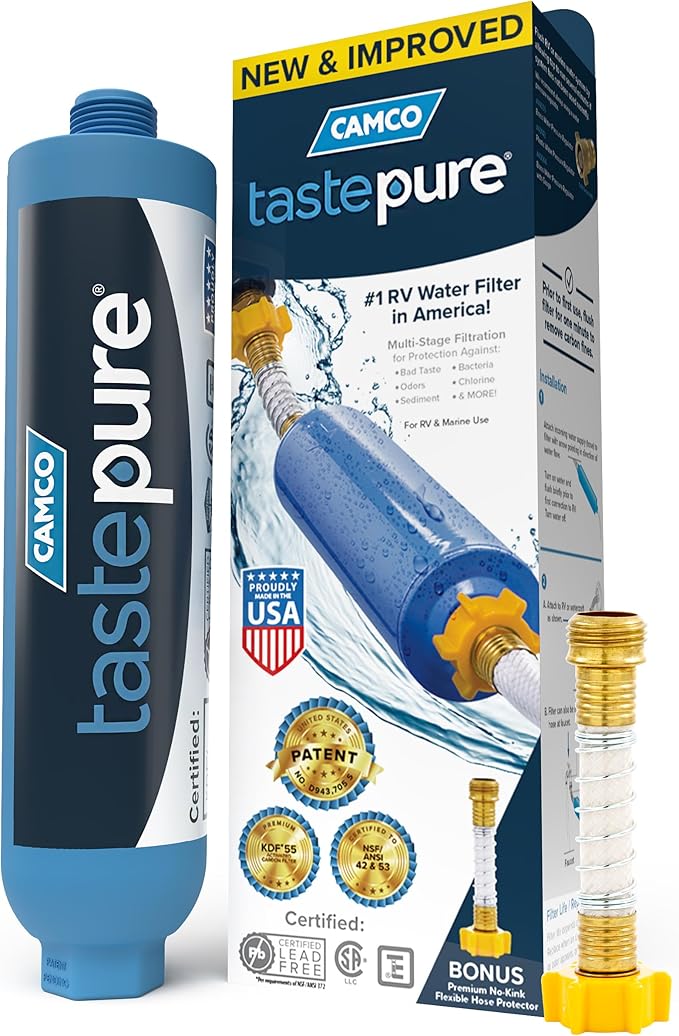 Camco 40013 TastePURE KDF/Carbon Water Filter , Blue