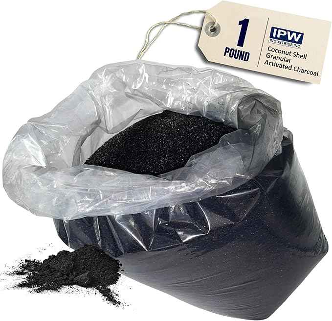 IPW Industries Bulk Activated Carbon - Coconut Shell Granular Activated Charcoal (GAC) for Water Filtration - Replacement Media for Pre and Post Carbon Water Filters (1 lb)