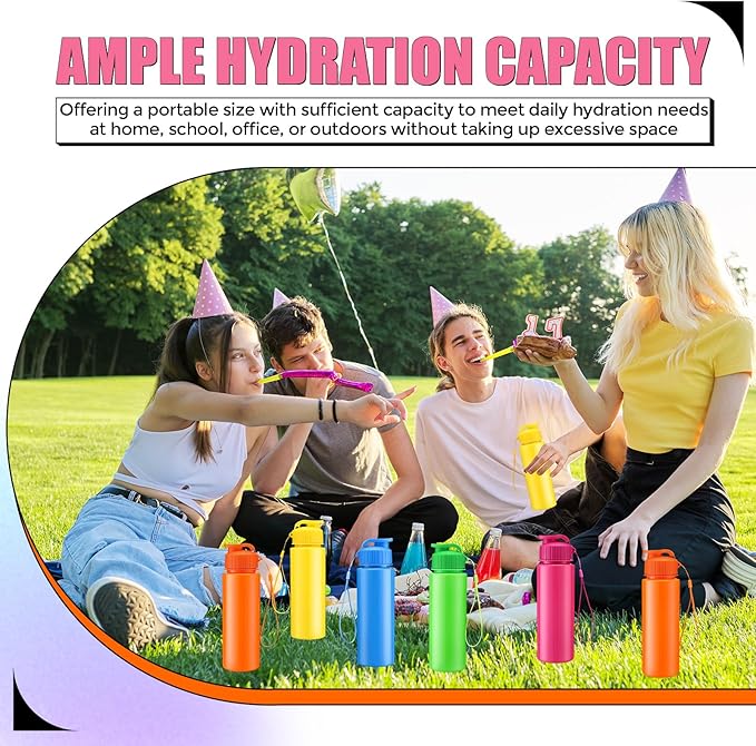 Mifoci 20 Pieces Water Bottle Bulk 17 oz Plastic Water Bottles Bulk Gym Sports Adults Reusable Large Bottles with Leak Proof Flip Top for Party Outdoor(Regular Style,Solid Mixed Colors)