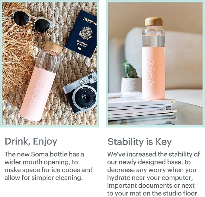 Full Circle V.2 17 oz. Glass Water Bottle - Blush