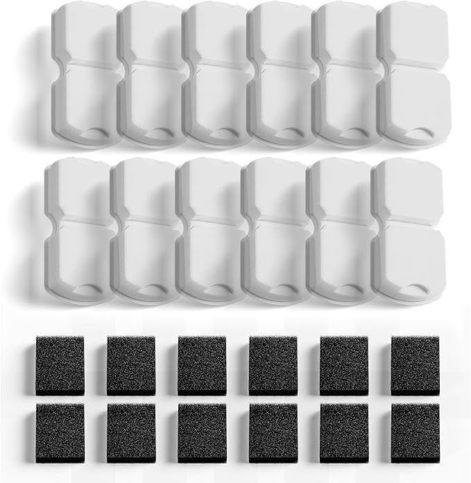Cat Water Fountain Filter: 24 Cat Fountain Filter Replacement - 24 Pet Fountain Filter - 12 Carbon Filters & 12 Foam Filters - Suitable for GIOTOHUN Stainless Steel Cat Fountain S11