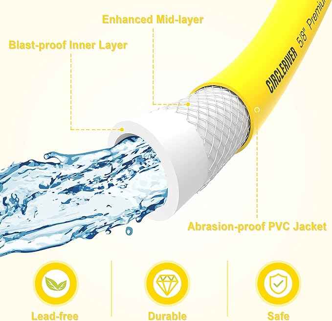 RV Drinking Water Hose 25FT with Storage Bag, 5/8" Premium Fresh Water Hose for RV, Camping, Marine, Trailer and Truck, BPA Free, Anti-Kink and Leak-Free, Drinking Water Safe