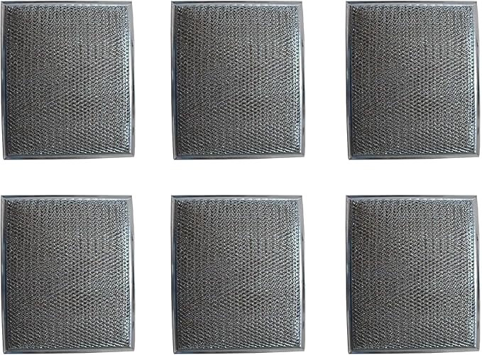Filter Everything Replacement Aluminum Range Hood Filter Compatible with Broan/Nutone 97006931, 99010121, Whirlpool 4341977 – 10.5” x 8.75” x 1/8” – 6 Pack