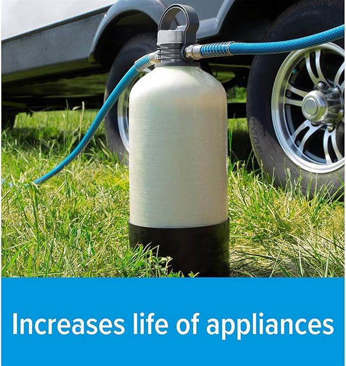 Camco TastePURE Portable Water Softener | Helps Reduce The Hardness of Your RV or Boat's Water | Features a Compact Design (40655)