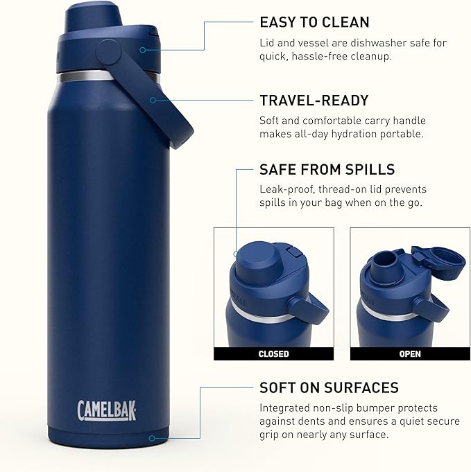 CamelBak Thrive Chug Insulated Stainless Steel Water Bottle Navy, 32oz