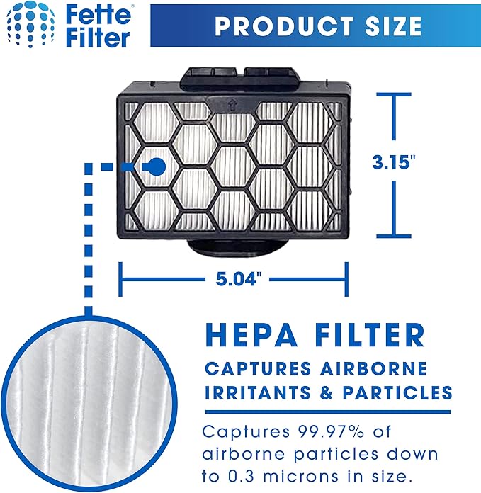 Fette Filter - XHPCZ350 Hepa Vacuum Filter Compatible with Shark Canister Vacuum Models CZ351, CZ2001 Compare to Part #XHPCZ350 - Pack of 1 - AquaVibe