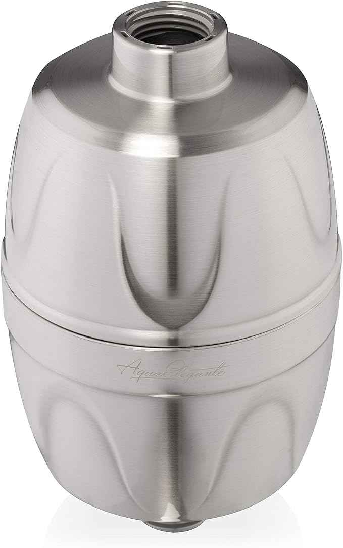 Aqua Elegante 16-Stage Shower Filter - Universal Showerhead Water Filters To Remove Chlorine + Hard Minerals - Bath Purifier And Best Filtered Softener System With Activated Charcoal - Brushed Nickel