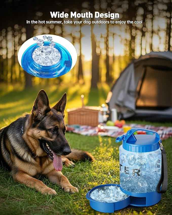 Portable Dog Water Bottle Bowl - 77 oz Travel Water Bowl Dispenser for Dogs Leak Proof, Suitable for Large Pet Drinking, A Must Have for Outdoor, Camping, Walking, Beach, Hunting Other Scenes （Blue）