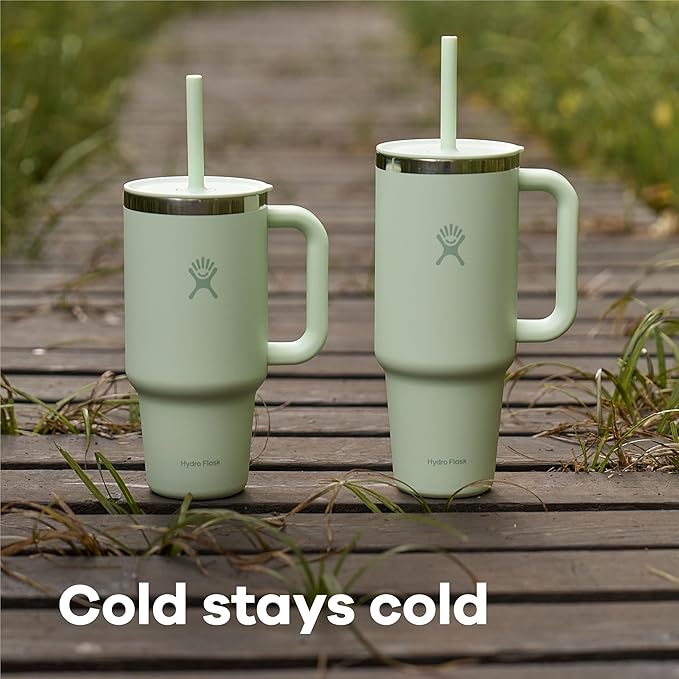 Hydro Flask 24 Oz Travel Tumbler with Handle, Lid and Straw - Insulated Stainless Steel in 24 Oz Glimmer Blue