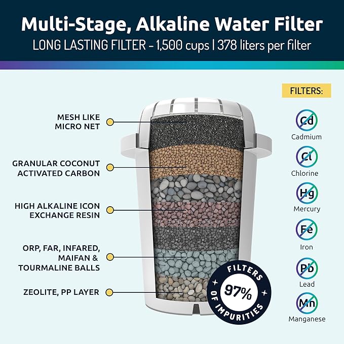 Invigorated Water Alkaline Water Purification Unit, White, Plastic, pH001 Filter Included, Convenient Anti-Slip Design