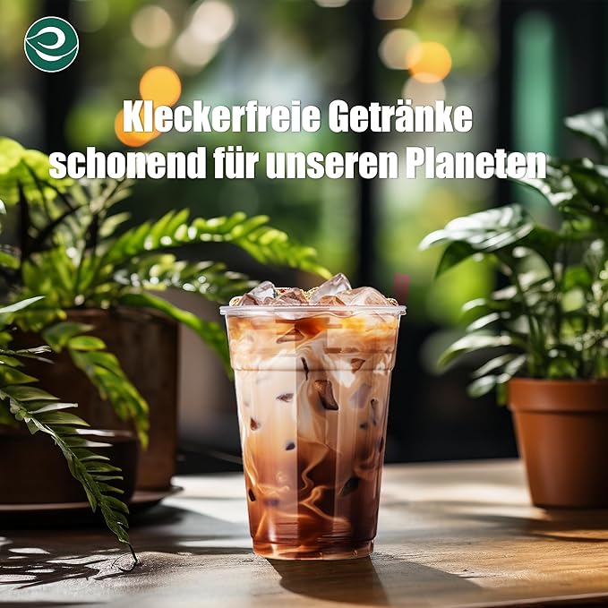 ECO SOUL 100 Pack Compostable Party Cups 16 oz Plant-Based Disposable Clear Cold Cup for Wine, Coffee, Smoothie & Soda Drinks | Cocktail Parties & Birthdays | Non-Toxic & BPA-Free Zero Plastic Glass