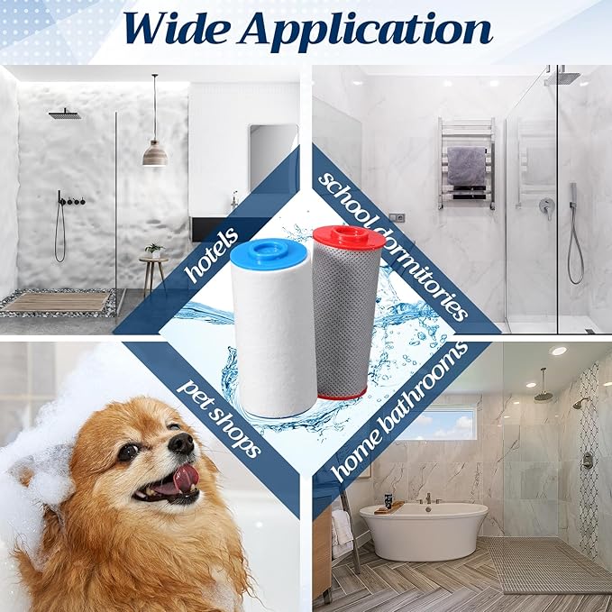 Baquler 4 Pcs Compatible with Weddell Duo Shower Filter Shower Replacement Cartridges Filter Water Clean Cartridges Replacement Full Set for Removes Chlorine Particulates Heavy Metals
