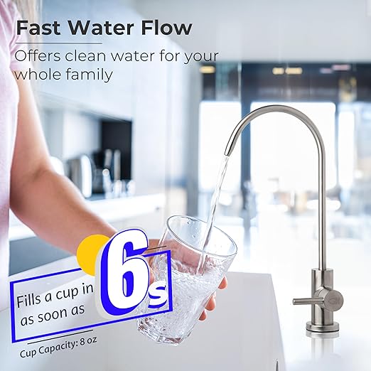PureDrop PDR-3CUW 0.01μm Ultra-Filtration Under Sink Water Filter System, SGS-Tested Tankless 3-Stage Compact Undersink Water Filtration with Faucet, Removes Chlorine, Bad Taste & Odor, No Waste Water