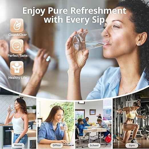 ICEPURE 4-in-1 Reverse Osmosis Water Filter Countertop, Water Purifier System, RO Home Water Filter Dispenser Hot and Cold, Bottleless Water Cooler Countertop, 3:1 Pure to Drain Water Machine - AquaVibe
