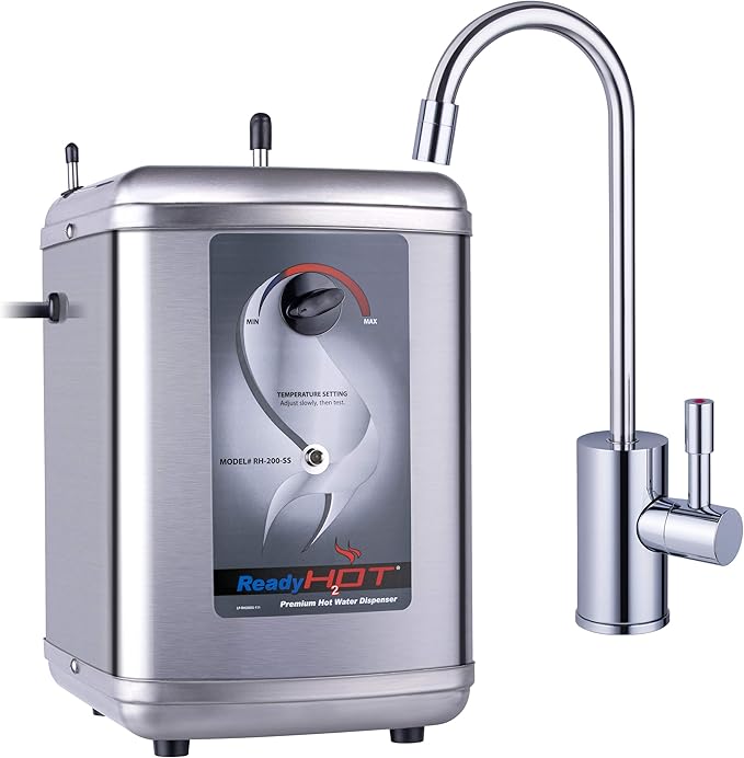 Ready Hot 41-RH-200-F570-CH Instant Hot Water Dispenser System, 2.5 Quarts Manual Dial Single Lever Hot Water Faucet, Polished Chrome