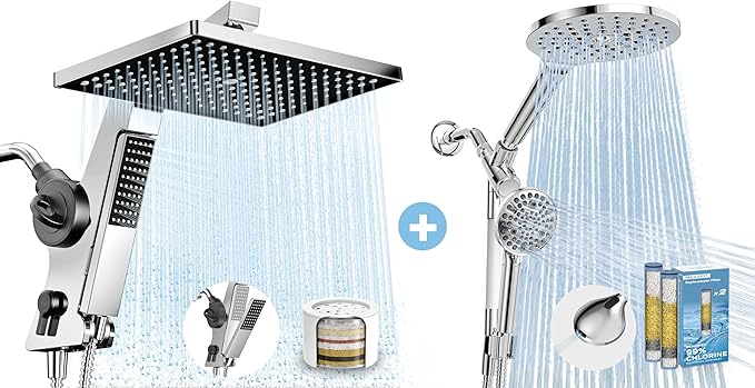 MakeFit Filtered Rain Shower Head with Handheld Combo High Pressure