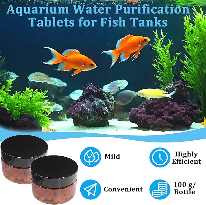 Aquarium Water Purification Tablets for Fish Tanks – Premium Water Purification Tablets to Remove All Kinds of Turbidity, Clarify Water, Promote Healthy Fish Environment (2)