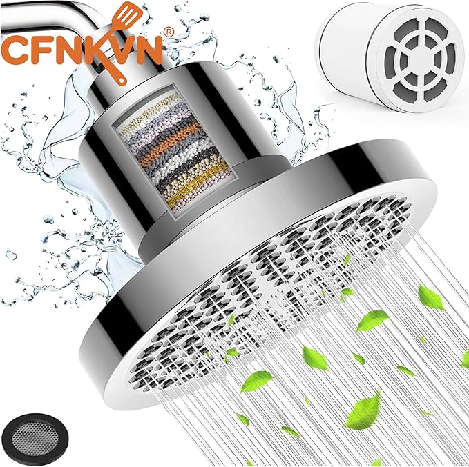 Pro Filtered Shower Head - High Pressure Showerhead with 20-Stage Filter, Removes 99% Chlorine & Heavy Metals for Healthier Hair & Skin, Universal Easy Installation