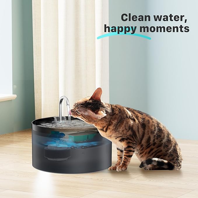 Cat Water Fountain Filters : BEMOONY Pet Water Fountain Replacement Filter - 24 Packs of Cat Fountain Filters (12 Carbon Filters + 12 Sponges) - Multiple Filtration Please Replace it Every 2-3 Weeks - AquaVibe