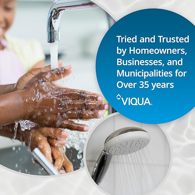 Viqua VH200-F10 Home 9 GPM Stainless Steel UV Light Water Purifier with Integrated Sediment Pre-Filter Whole House Water Filter System for Well and City Water, Includes UV Lamp and Quartz Sleeve