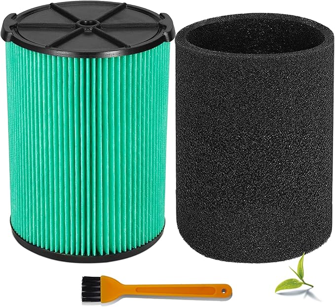 VF6000 Replacement Filter for Ridgid Shop Vacuums 5-20 Gallon, Universal VF6000 Filter Fits Rigid Wet Dry Vac/Husky Shop Vacuum Filter 6-9 Gallon with Foam Sleeves- 1 Pack - AquaVibe