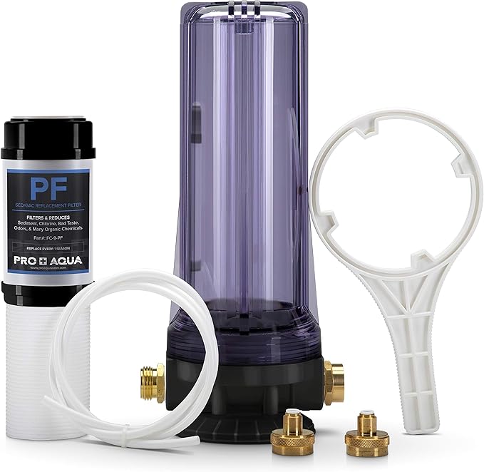 PRO+AQUA 2-Stage Regeneration/Filtration Kit for Portable Water Softeners - Removes Chlorine, Bad Taste, Odors, Sediment, Bacteria - Universal Fit, Protects System, 5 Micron (WS-P-REG-KIT)