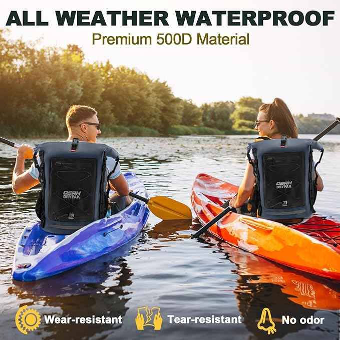 Waterproof Backpack Dry Bag 35L/55L/85L – Heavy Duty Roll-Top Hiking Backpack Sack Keeps Gear Dry for Travel, Kayaking, Boating, Camping, Rafting and Fishing