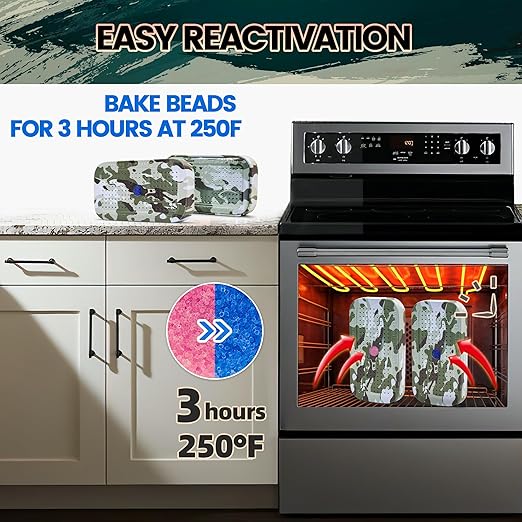 2 Packs Gun Safe Dehumidifier 40 Gram Reusable Indicating Silica Gel Desiccant Canister- Camouflage Rechargeable Humidity Moisture Absorbs for Car Closet Cabinet Storage Box
