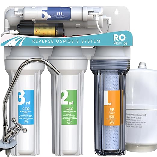 Under Sink Reverse Osmosis Water Filter System–NSF Certified 5-Stage RO Water Purifier with Dual Outlet &3.2G Storage Tank,Reduces TDS,and up to 99% of Contaminants,Faucet Design for Easy Installation