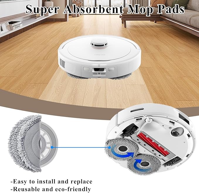 Accessories Kit for Roborock Qrevo S/Qrevo Plus/Qrevo Pro/Qrevo MaxV 【Not for Q Revo】Robot Vacuum, 2 Main Brush Roller, 4 Hepa Filters,4 Mop Pads, 4 Dust Bags, 6 Side Brush, 22 Pack Replacement Parts - AquaVibe