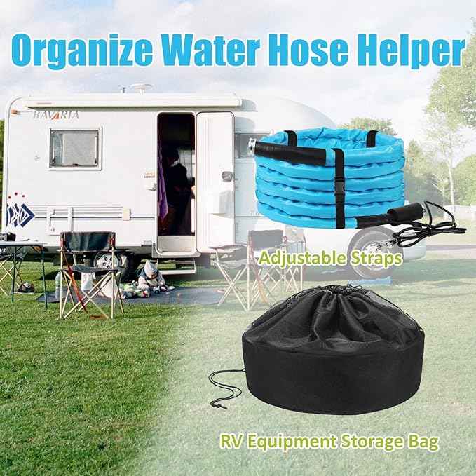 Heated Water Hose for Rv (30ft L x 5/8"ID) 4.0 Upgraded Function with Energy Saving Thermostat to Keep Drinking Water Running in down to -45℉, Designed for RV Campers,with Storage Bag, Anti-Freeze