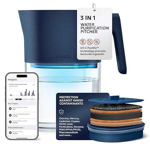LARQ Hydrated AF Set - Pitcher PureVis 1.9L, Monaco Blue + 4 Advanced Filters