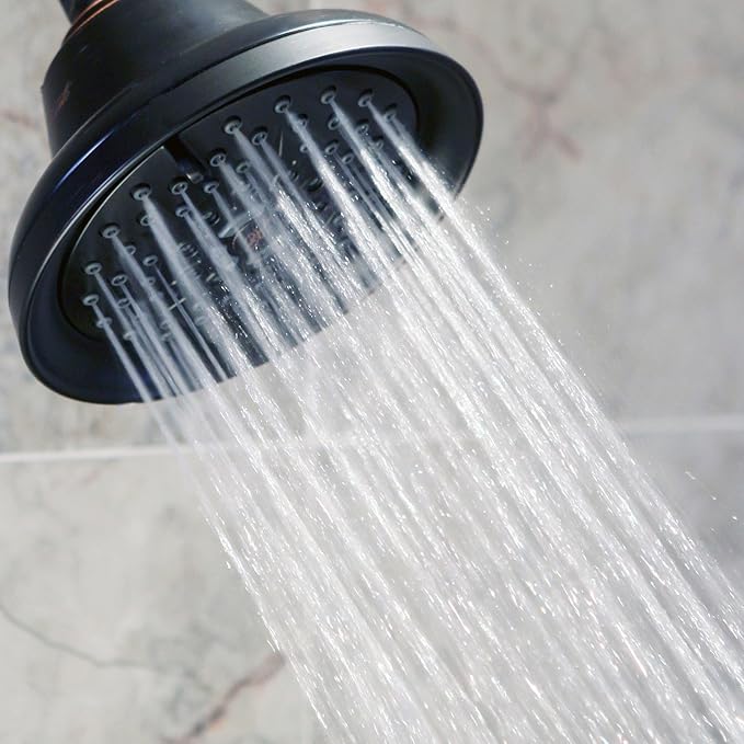 Massage Shower Head With Mist - High Pressure Boosting, Multi-Function, Massaging Rainfall Showerhead For Low Flow Showers & Adjustable Water Saving Nozzle, 1.8 GPM - Oil-Rubbed Bronze - AquaVibe
