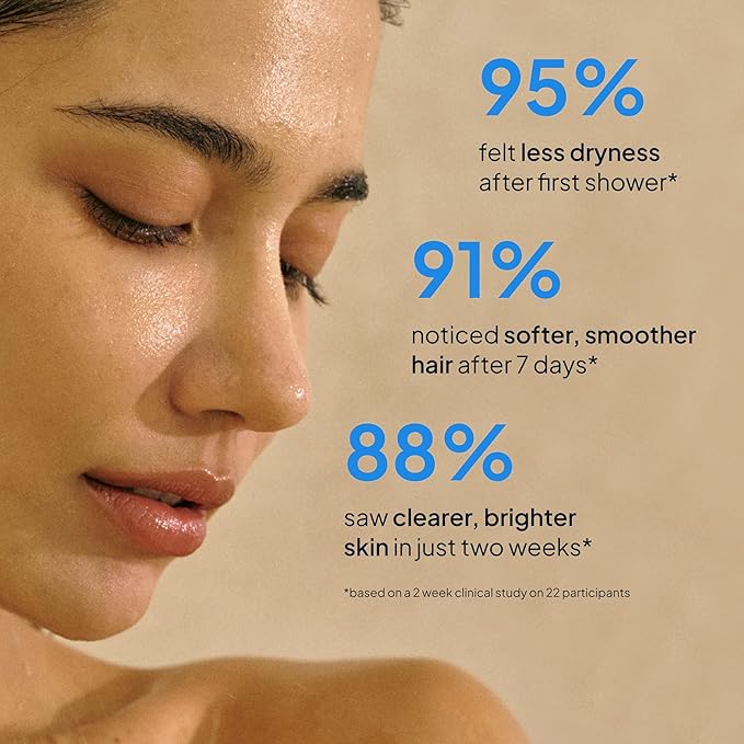 SecondShower Filtered Shower Head for Hard Water, Clinically Proven for Skin Health, NSF Certified 99.9% Chlorine Removal, High Pressure, Korean Beauty Secret Natural Filter Matte Black - Pure Silver