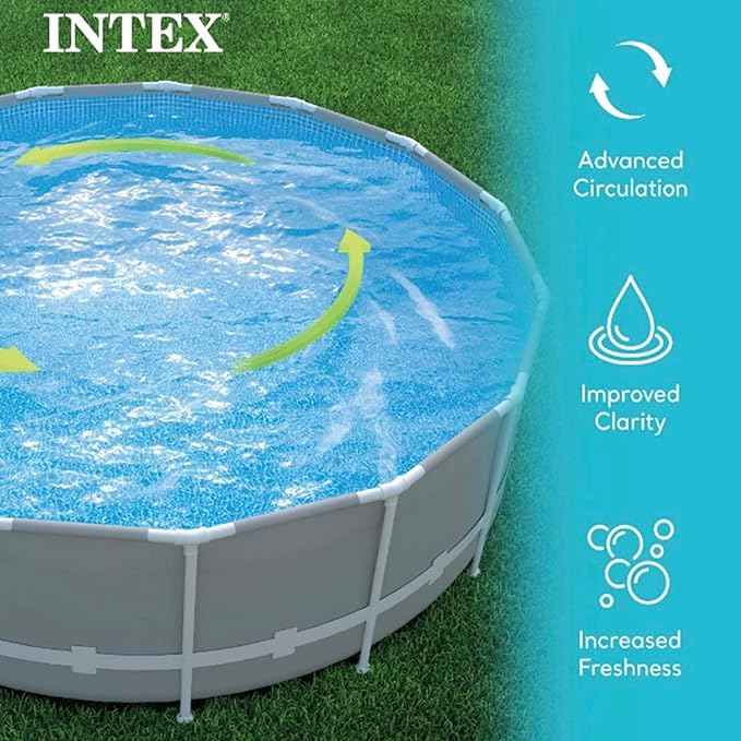 INTEX 2,800 GPH Krystal Clear Sand Filter Pump for Above Ground Pools, Swimming Pool Pump with Automatic Timer - Improved Circulation, Filtration, & Clarity