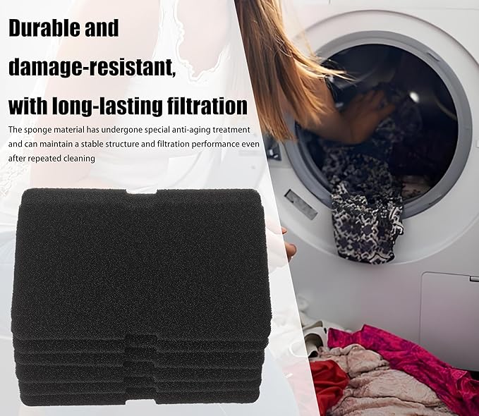 6 Pcs 2964840200 2964840100 Dryer Sponge Foam Filter Compatible with Arcelik Backhoe DSX83410W DS7512PA DE8635RX Replacement Blomberg Grundig Tumble Dryer Evaporator Foam Filter Replacement Parts