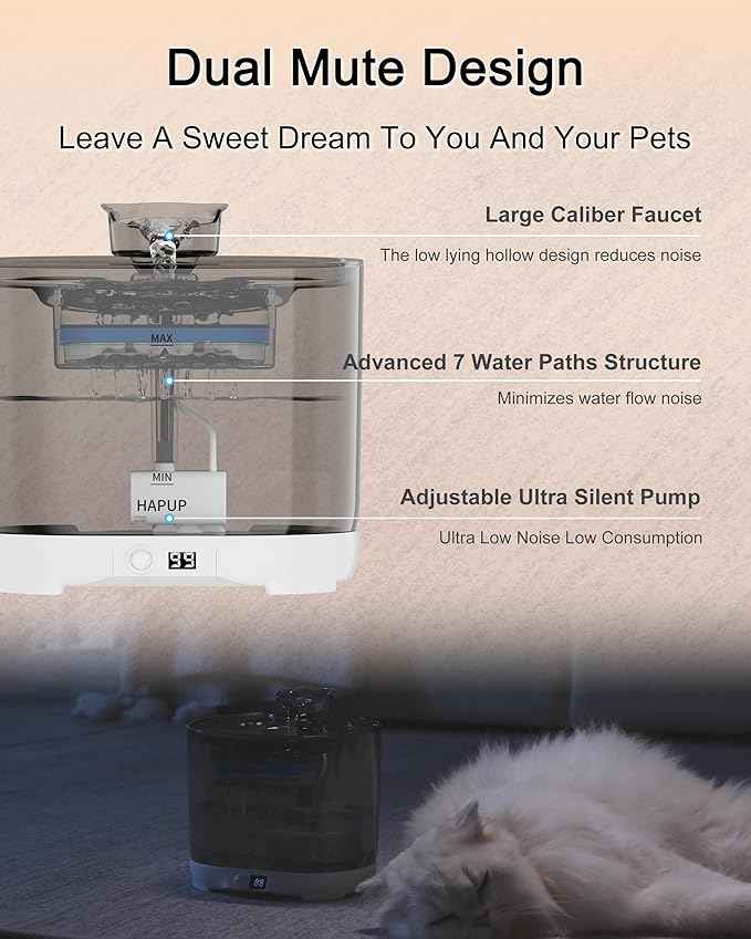 Battery Operated Cat Water Fountain Battery Operated Cat Fountain Cordless Pet Water Fountain for Cats Quiet Cat Fountains for Drinking with Sensor 73OZ by Charging Base Filters