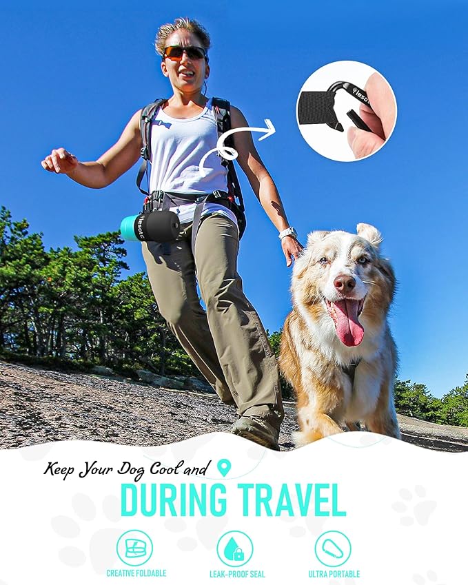 Lesotc Dog Water Bottle, Portable Dog Water Dispenser, Leak Proof Dog Travel Water Bottle Pet Water Bottle for Outdoor Walking, Hiking, Travel, BPA-Free, Lightweight - AquaVibe