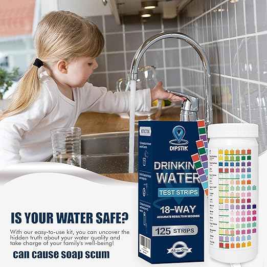 All-New 18 in1 Drinking Water Test Kit-125 Water Quality Test Strips for Well Tap Test Kit,Water Testing Strips for Home Drinking Water Testing,Hardness,Chlorine, Lead,Iron, Copper,Fluoride