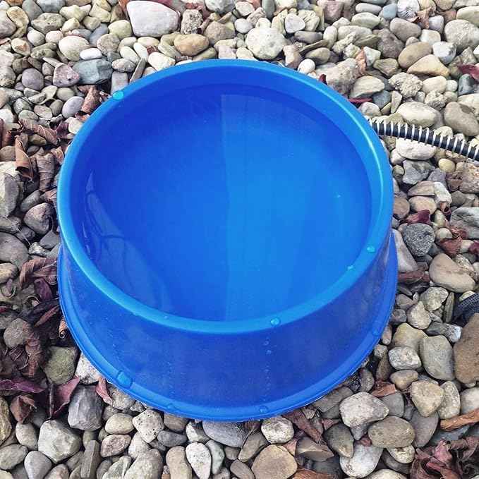 Farm Innovators 1 Quart Plastic Heated Pet Bowl with Anti Chew Cord and 25 Watts of Power for Rabbits, Dogs, Cats, and All Breed Sizes, 3 Pack, Blue