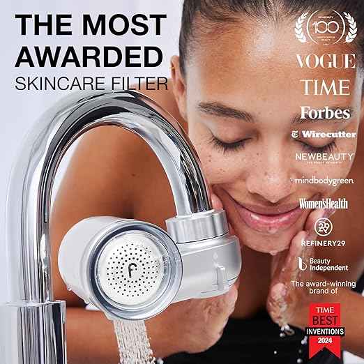 Filterbaby Skincare Filter 2.0, Bathroom Sink Filter Faucet for Men and Women’s Skin Care, 99.9% Chlorine Removal – 0.000001 mm Carbon Fiber, Clinically Tested, Skin Hydration in 2 Weeks (Chrome)